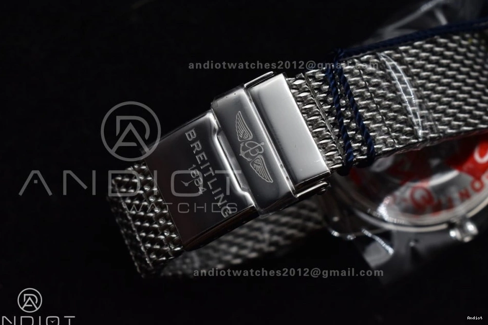 Bracelet Mesh BLSF Bezel SS White Dial II Heritage Ceramic A on 1186 SuperOcean SS Blue WellDesigned 42mm 0731